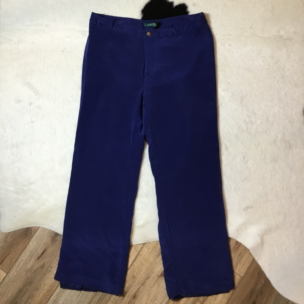 Lauren Ralph Lauren Vintage 100% silk wide-leg trousers